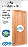 Swartland Frame And Ledged Battened Open Back Hardwood Stable Door-KYD1S-OB