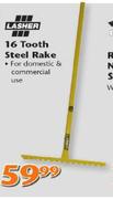 Lasher 16 Tooth Steel Rake-Each