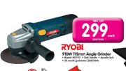 Ryobi 910W 115mm Angle Grinder-Each