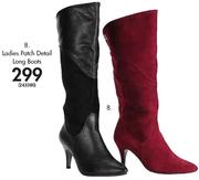 Ladies Patch Detail Long Boots