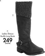 Ladies Sherpa Buckle Long Boots