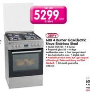 Defy 600 4 Burner Gas/Electric Stove Stainless Steel (DGS125)-Each