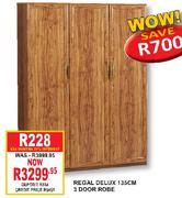 Regal Delux 135Cm 3 Door Robe