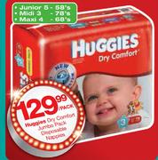 Huggies Dry Comfort Jumbo Pack Disposable Nappies Junior 5-58's Per Pack