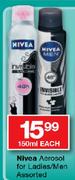 Nivea Aerosol for Ladies/Men-150ml Each