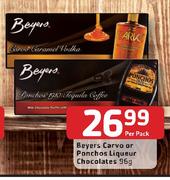 Beyers Carvo Or Ponchos Liqueur Chocolates-96g Per Pack