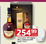 Courvoisier VS Cognac Plus 2 Glasses Gift Pack-750ml Per Pack