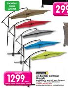 Terrace Leisure 3m Santiago Cantilever Umbrella-Each