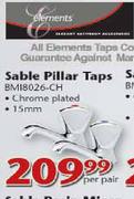 Elements 15mm Sable Pillar Taps (BM18026-CH) - Per Pair