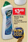 Handy Andy Cream All Purpose Cleaner Assorted-750ml Each