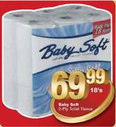 Baby Soft 2-Ply Toilet Tissue-18's