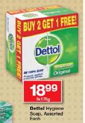 Dettol Hygiene Soap Assorted-3 x 175g Each