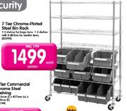 Chrome-Plated Steel Bin Rack-7 Tier Each