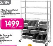 7 Tier Chrome Plated Steel Bin Rack-Each