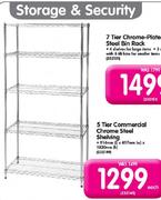 Commercial Chrome Steel Shelving-914mm(l)x457mm(w)x1820mm(h) Each