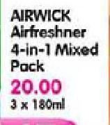 Airwick Airfreshner 4-In-1 Mixed Pack-3x180ml