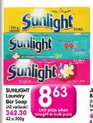 Sunlight Laundry Bar Soap-500g Each