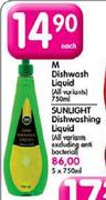 M Dishwash Liquid-750ml Each