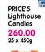 Prices Lighthouse Candles-25x450gm