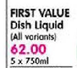 First Value Dish Liquid-5x750Ml