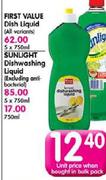 First Value Dish Liquid-750Ml