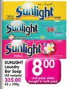 Sunlight Laundry Bar Soap-500gm Each