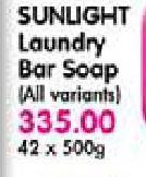 Sunlight Laundry Bar Soap-42X500gm