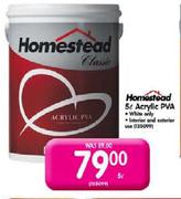 Homestead 5Ltr Acrylic PVA-Each