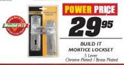 Build It Mortice Lockset 5 Lever Chrome Plated/Brass Plated