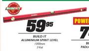 Build It Aluminium Spirit Level 1000mm 3 Vial