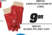Matus Gloves PVC Knit Cuff