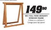 WE1 Full Pane Meranti Window Frame-574mm (W) x 665mm (H)