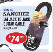 Sanchez 5m Jack To Jack Guitar Cable-Each
