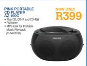 Philips Pink Portable CD Player (AZ 100C)