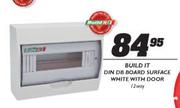 Build It Din Db Board Surface White With Door-12 Way