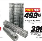 Welded Fence Mesh-1.8mx100mmx100mm 1.8x30m Each