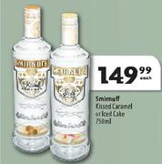 Smirnoff Kissed Caramel Or Iced Cake-750ml Each