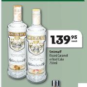 Smirnoff Kissed Caramel Or Iced Cake-750ml Each
