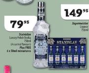 Stainislav Luxury Polish Vodka-750ml(Assorted Flavours) + Free 6 x 50ml Miniatures