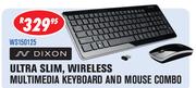 Dixon Ultra Slim, Wireless Multimedia Keyboard And Mouse Combo(WS150125)