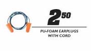 Pu-Foam Earplugs With Cord
