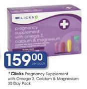Clicks Pregnancy Supplement With Omega 3, Calcium & Magnesium-30 Day Pack-Per Pack