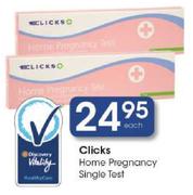 Clicks Home Pregnancy Single Test Each