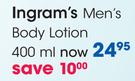 Ingram's Men's Body Lotion-400Ml