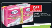  Lil-Lets Essentials Duo Pack Sanitary Pads Assorted-16 Per Pack