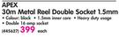 Apex 30m Metal Reel Double Socket 1.5mm