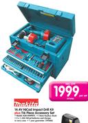 Makita 14.4V Nicad Impact Drill Kit+ 116 Piece Accessory Set 8281DWPETC-Per Set