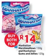 Manhattan Marshmallows-150gm and Manhattan Gums and Jellies-125gm