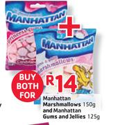 Manhattan Marshmallows-150G And Manhattan Gums And Jellies-125G