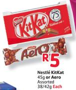 Nestle KitKat 45gm Or Aero 38/42gm-Each